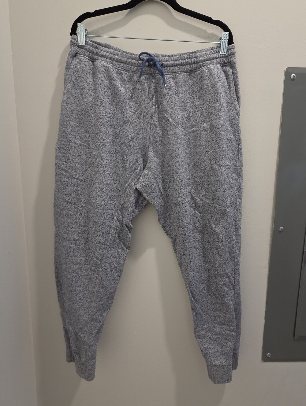 Men's Blue Fleece Jogger Sweatpants with Drawstring